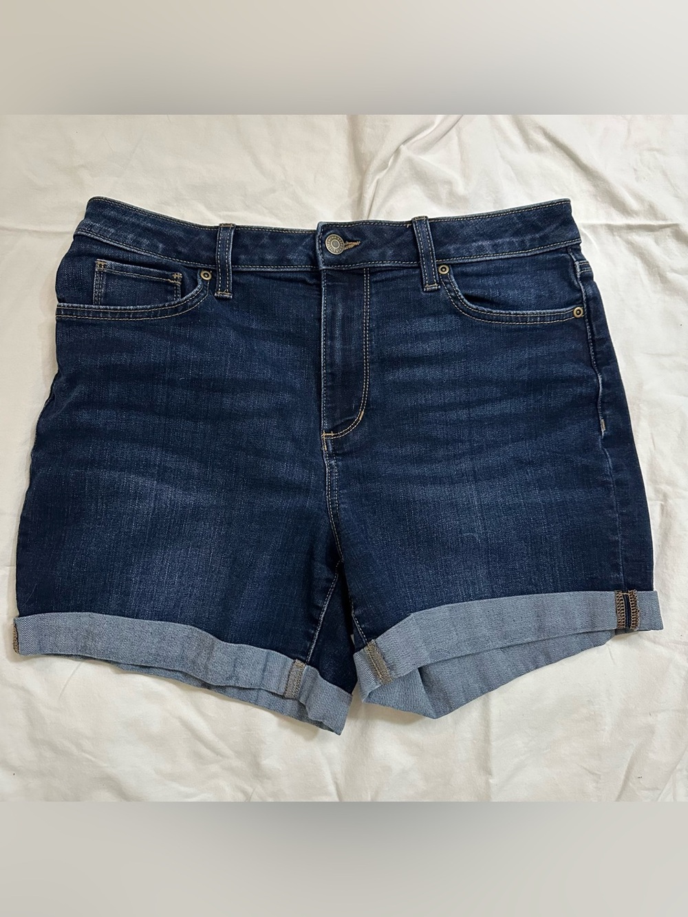 Women’s Sonoma Dark Wash Blue Denim Roll-Cuff Shorts Sz. 12